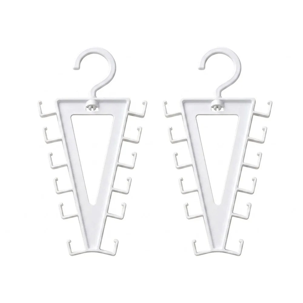 2pcs 12 Hooks V-Shape Hanger Rotatable Space Saving