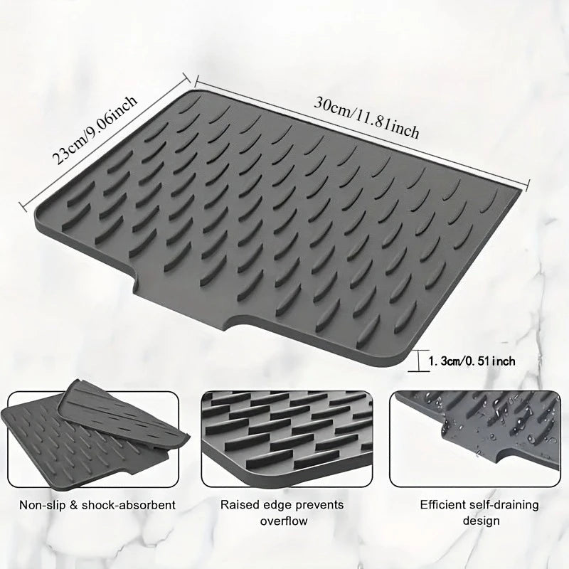 Heat Resistant Silicone Dish Drying Mat Non Slip