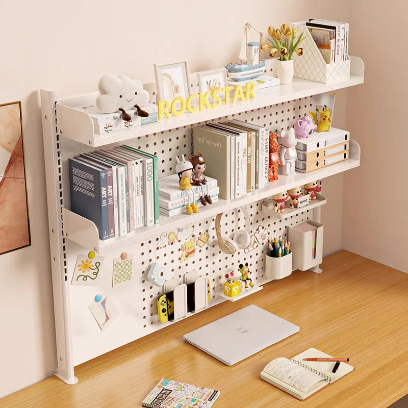 Adjustable Desktop Storage Rack Pegboard Desk Bookshelf Organizer