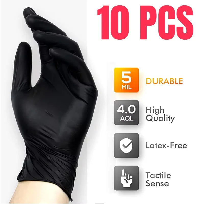 Disposable Glove Packaging Black Nitrile Gloves Cooking Car