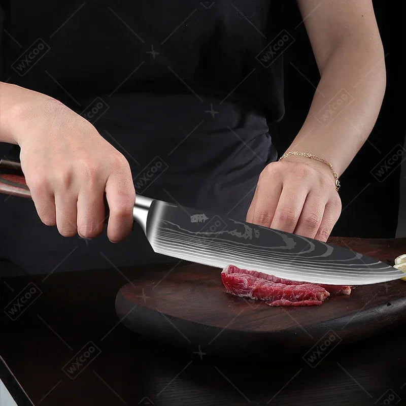 Wxcoo Damascus Pattern Chef Knife Professional Japanese Knives
