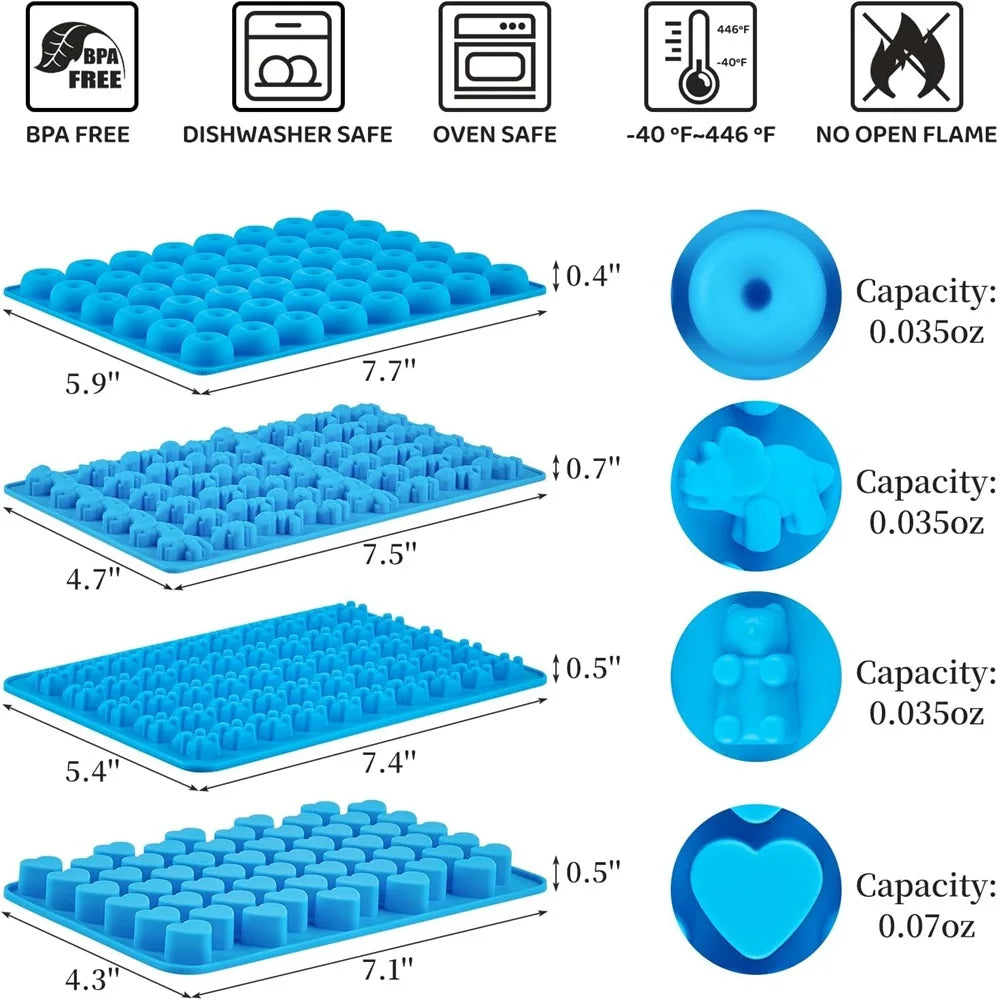 6pcs Candy Silicone Moulds Dropper Candy Gummy Molds