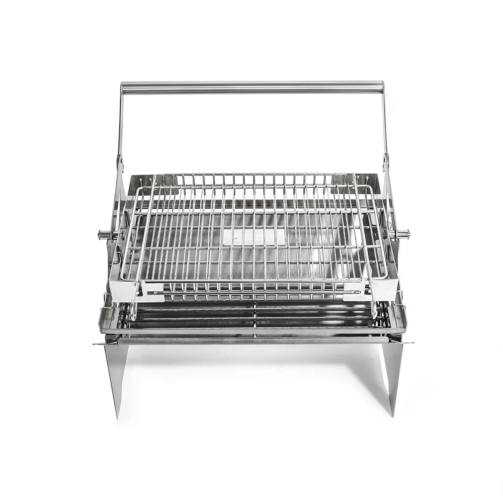 360 Camping Rotatable Grill Dual-Fuel Charcoal Gas Stove