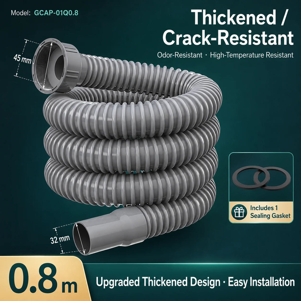 Universal Flexible Sink Drain Pipe Anti-Odor Sewer Hose