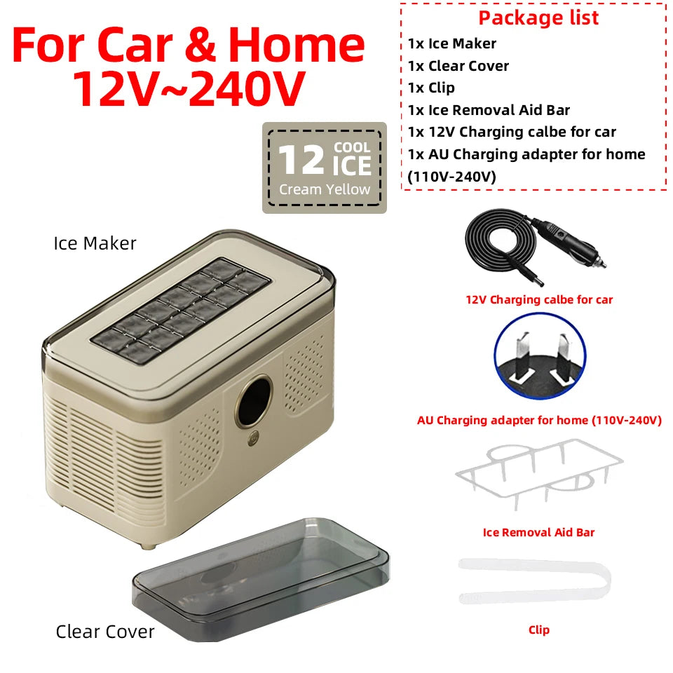 12v/220v Mini Ice Maker Car Dorm Office Camping
