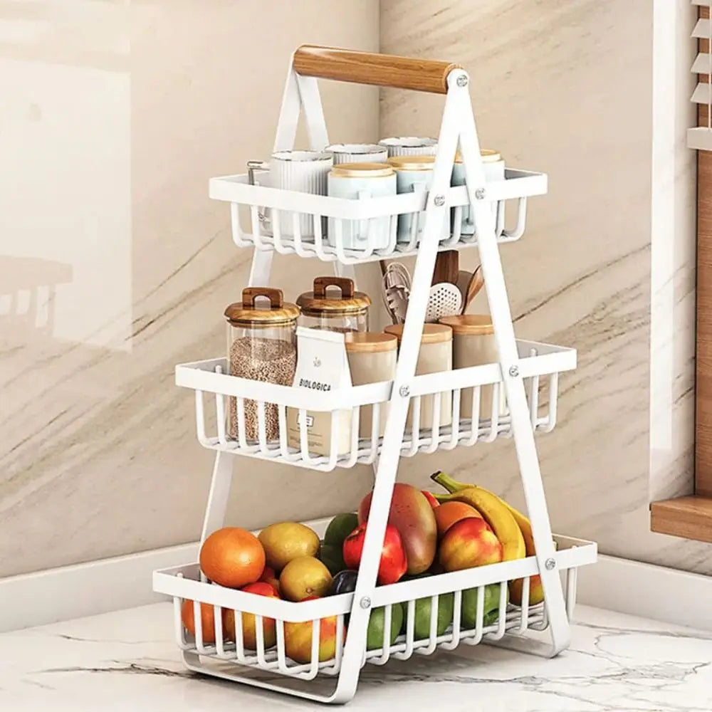 2-Tier Design Fruit Basket 3-Tiers Design Versatile Organizer
