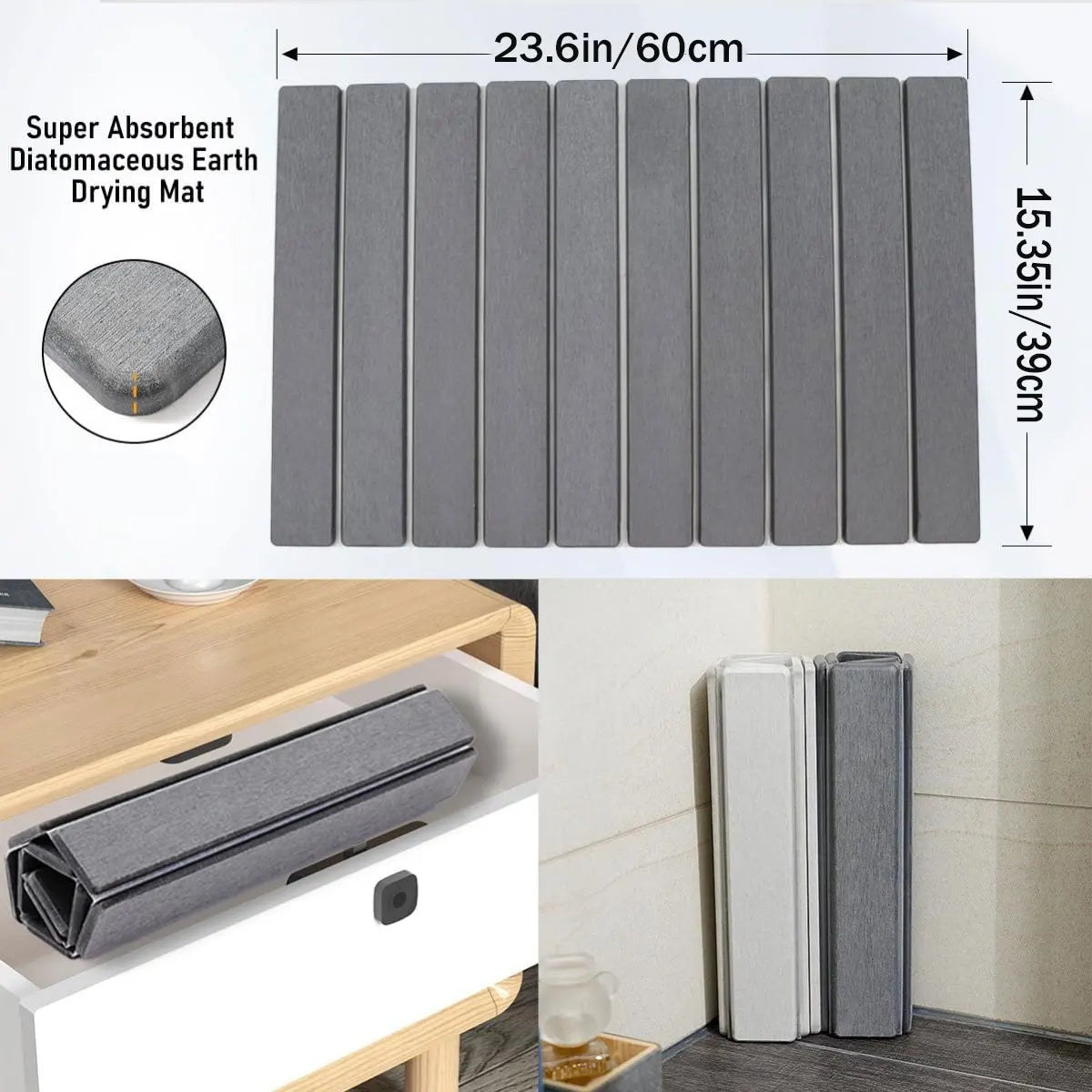 Large Stone Dish Drying Mats Counter Quick Dry