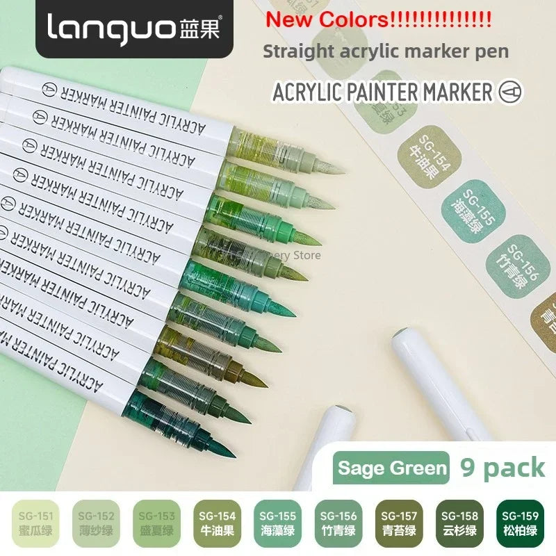 Languo 240/9 Colors Direct Liquid Acrylic Paint Pens