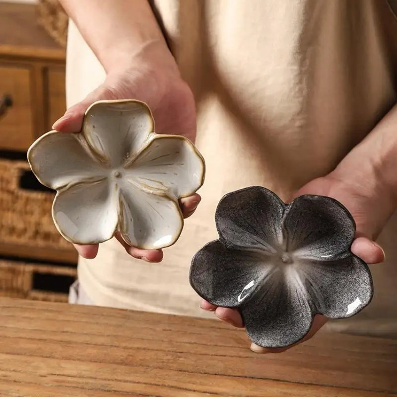1pcsvintage Ceramic Craft Dish Flower Shaped Small Dish