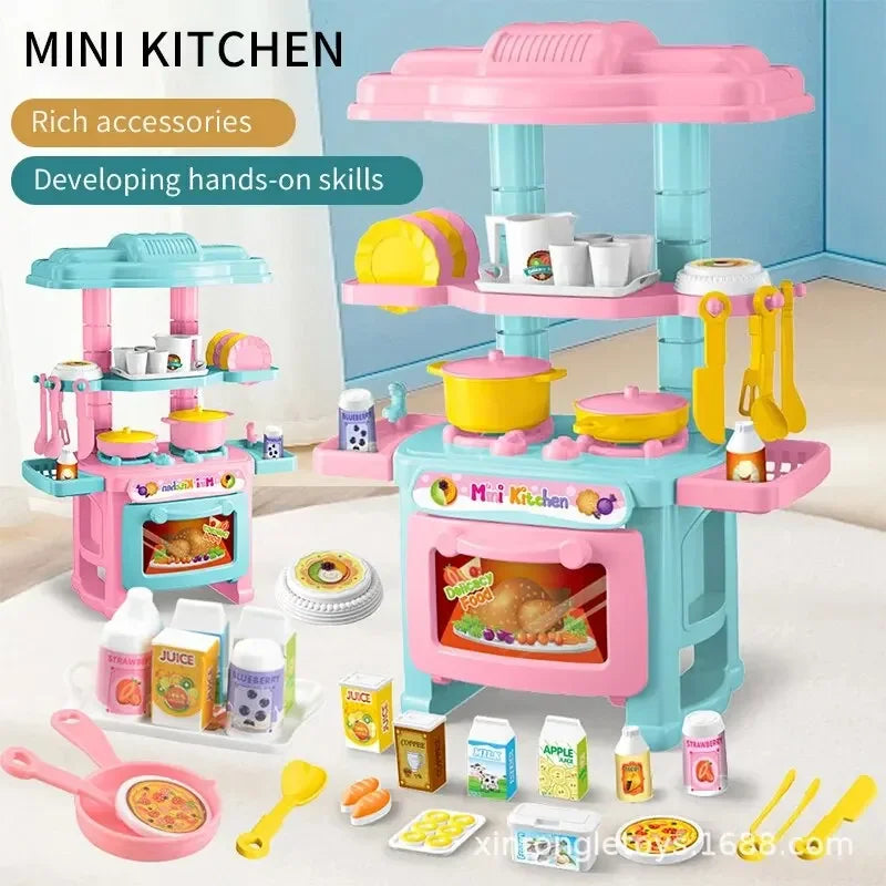 Mini Counter Play Diy Simulated Cooking Food Tableware