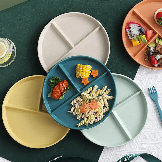 1pc Divided Dish In Diet Reusable Round Dinner