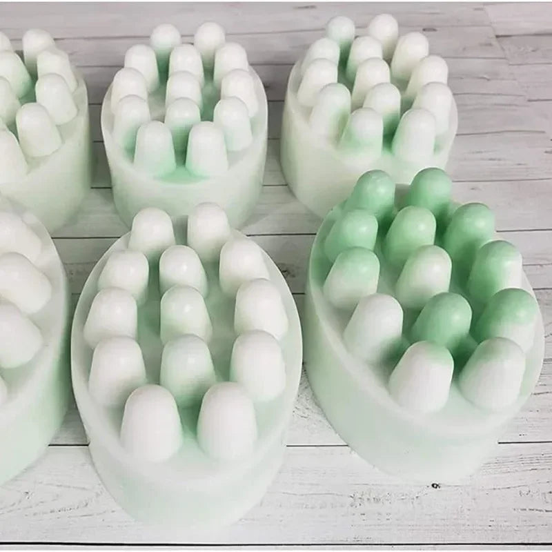 -Cavities Silicone Massage Soap Mold Oval Candy Making