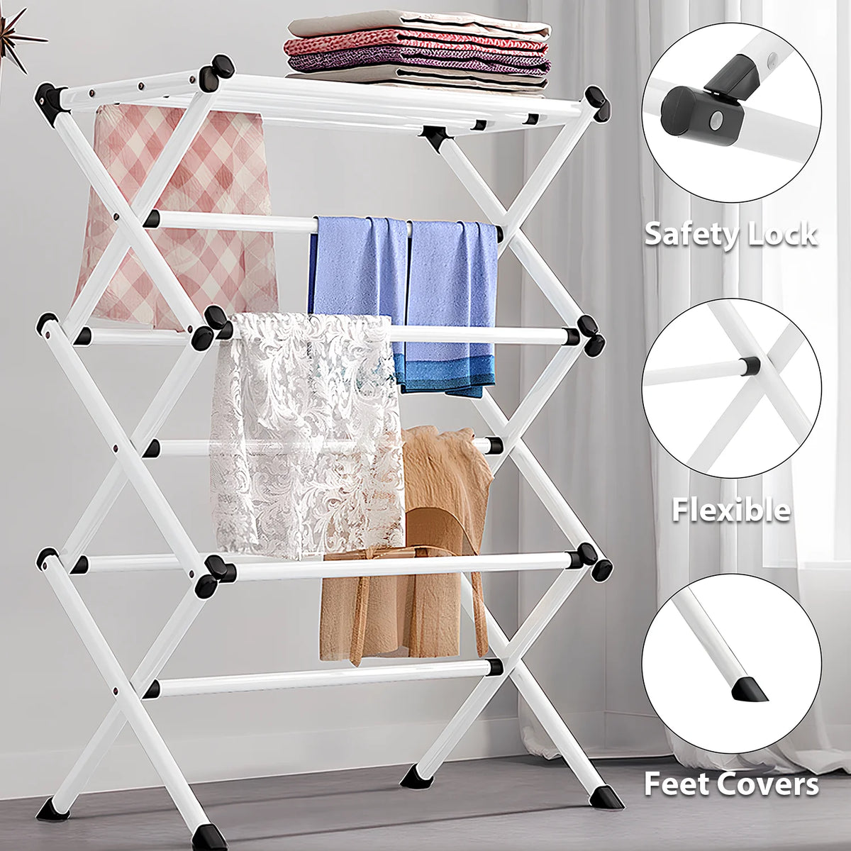 Tier Heavy Duty Clothes Airer Dryer Laundry Horse