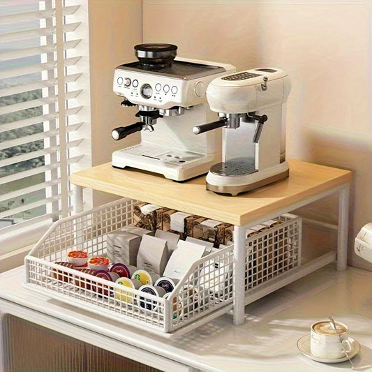 Space-Saving Countertop Organizer Drawer & Wire Basket -