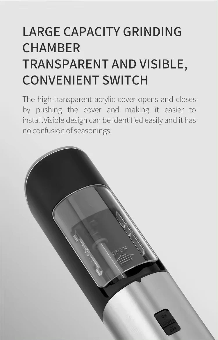 1/2 Electric Automatic Salt Pepper Grinder Led Light