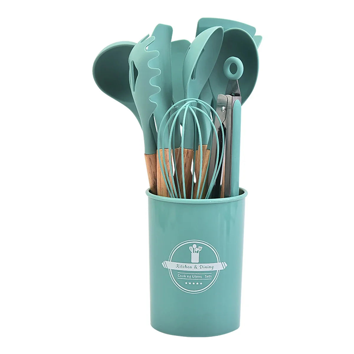 12pcs Silicone Cooking Utensils Non-Stick Cookware Black Cuisine
