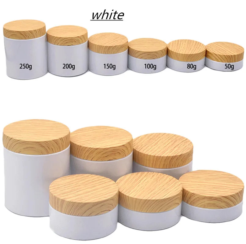 New100/120/150/200g/250g Pet Cream Jar Imitation Wood Grain Lid