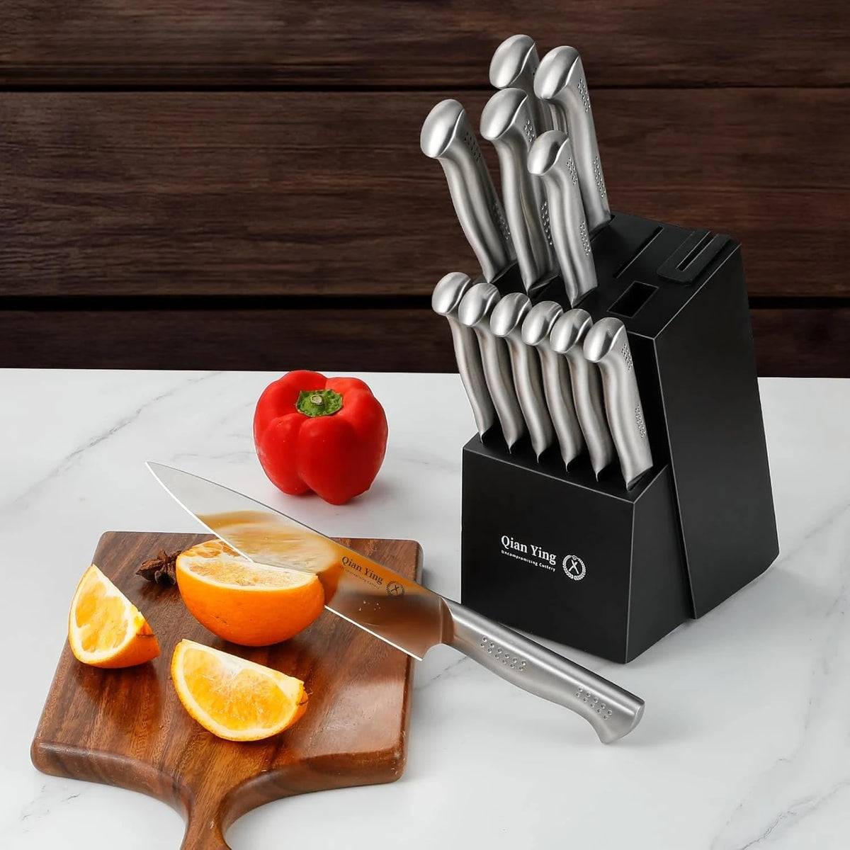 14-Piece Stainless Steel Cutting Knife Cutlery Holder Chef