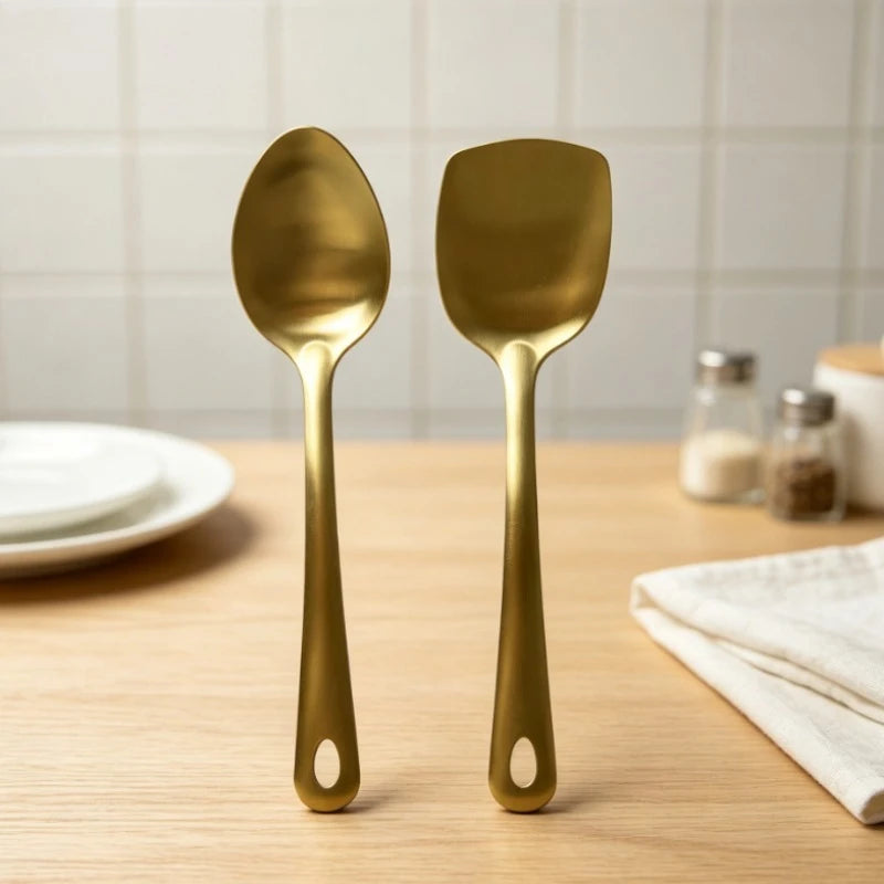 Gold Utensils Stainless Steel Cooking Cooking Spatula Slotted