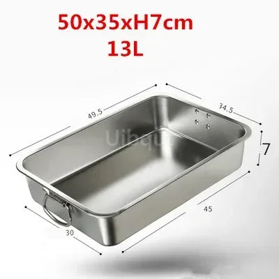 304 Stainless Steel Plate Metal Tray Handle Square