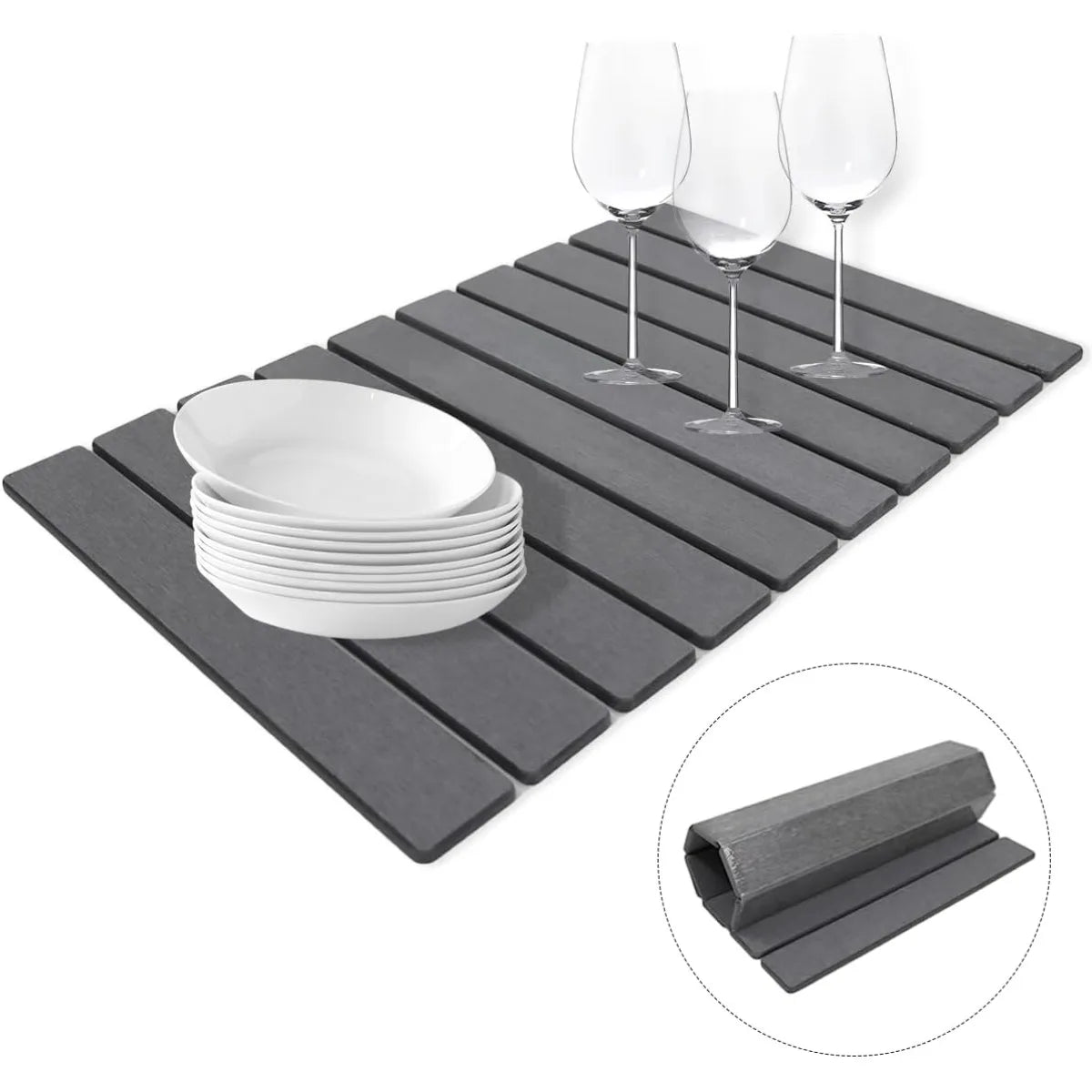 Large Stone Dish Drying Mats Counter Quick Dry