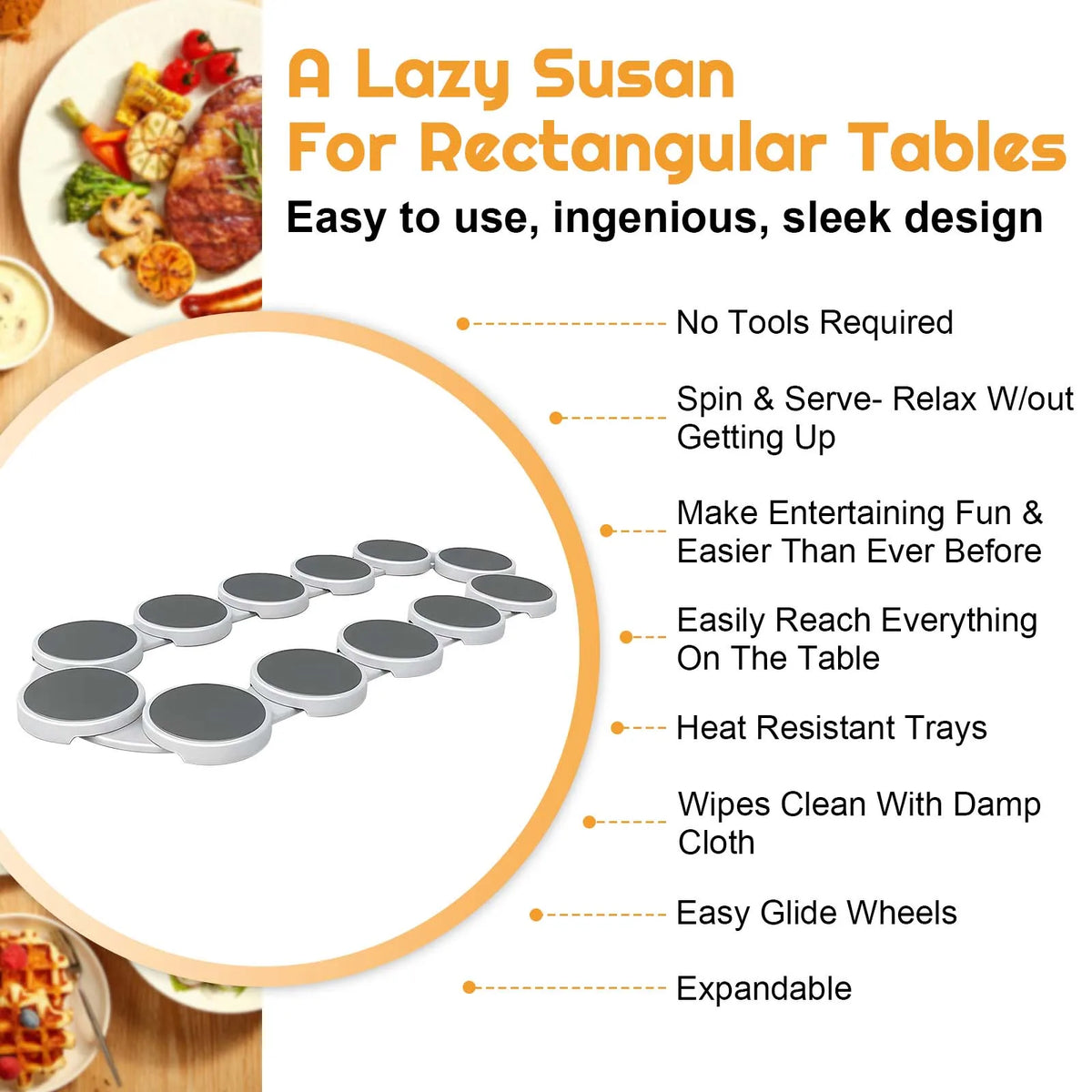 Table Turntable Tray 360 Rotation Reusable Rotating Food