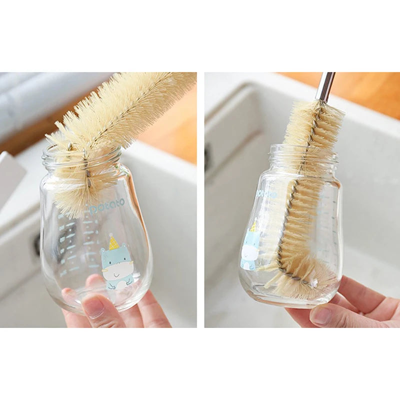 Wooden Long Handle Bottle Cleaning Brush Cup Scrubber