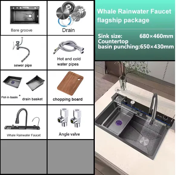 Integrated Waterfall Sink Honeycomb Technology Large Digitial
