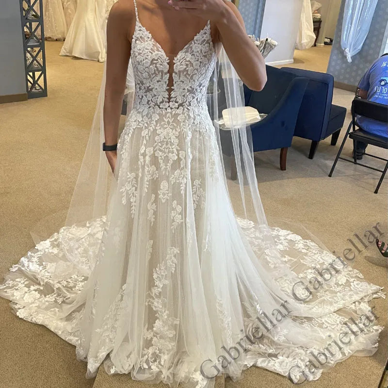 Gabriellar Attractive Wedding Dresses V-Neckline Sleeveless