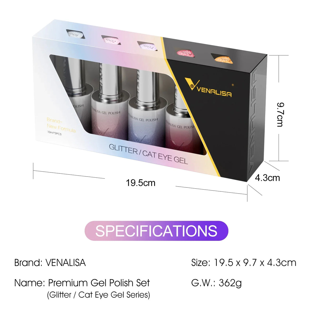Round Brush Venalisa 1pc 10ml Nail Gel Polish