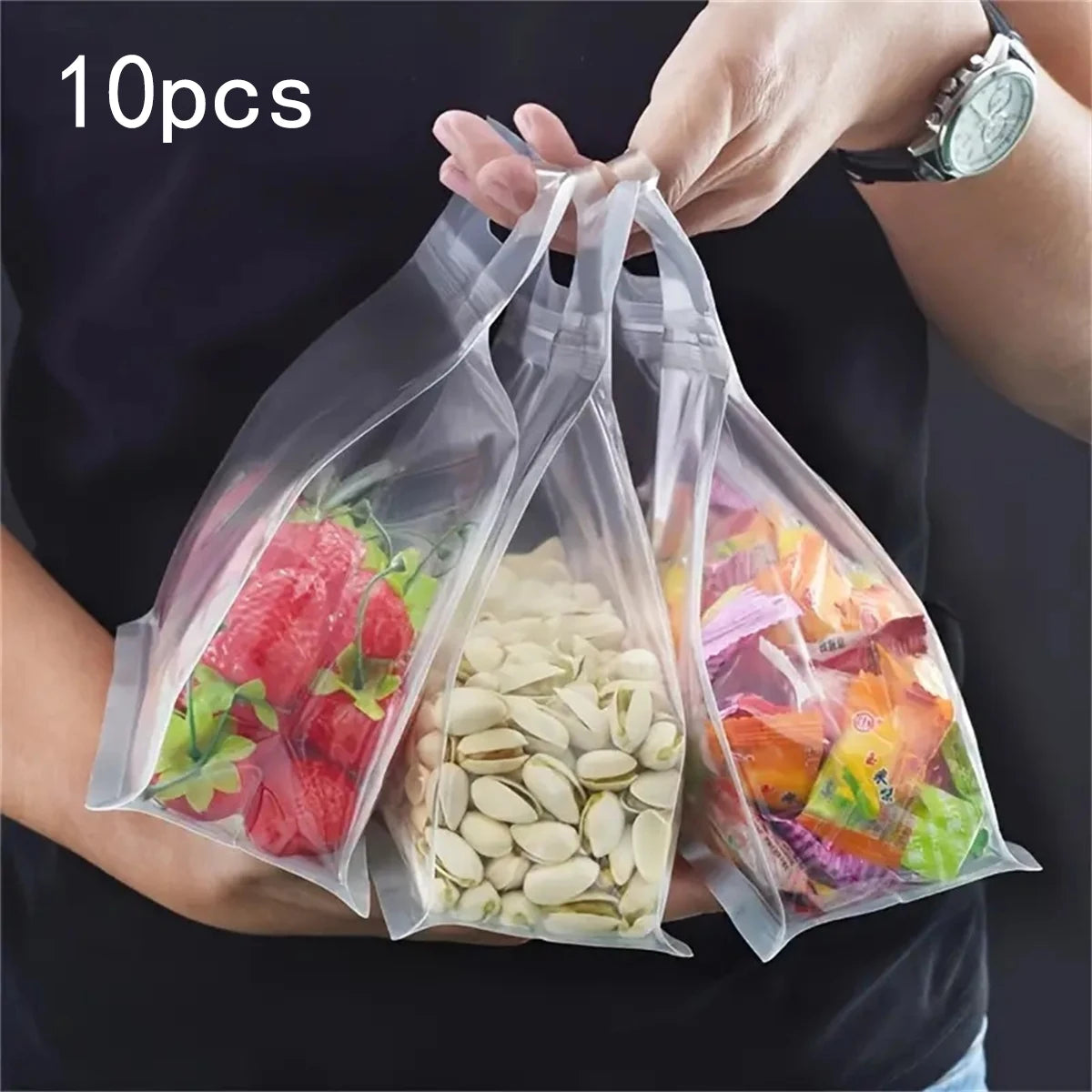 10pcs Reusable Leakproof Food Storage Bag Nut Grain