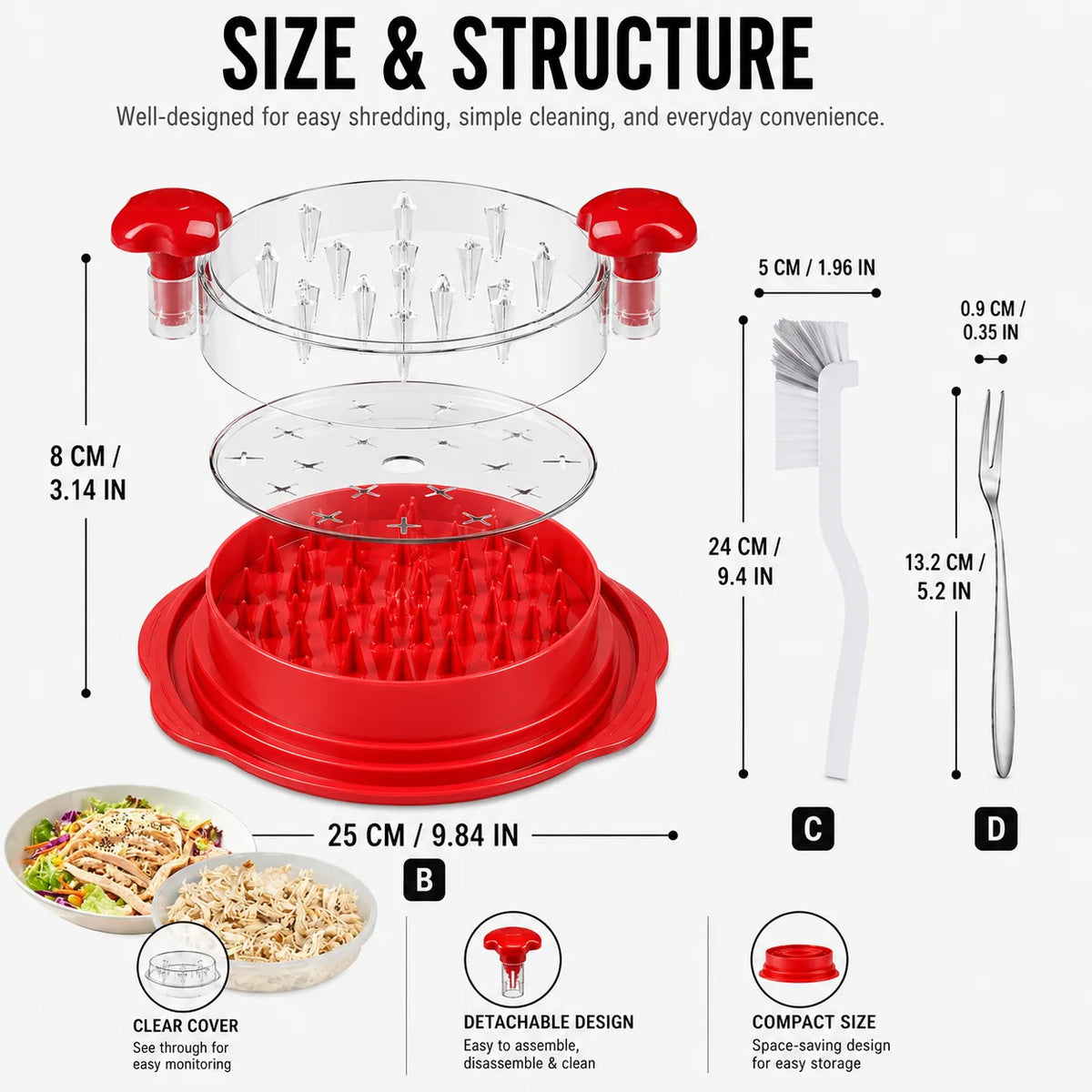 Pack Upgraded Chicken Shredder Meat Claws Alternative Non