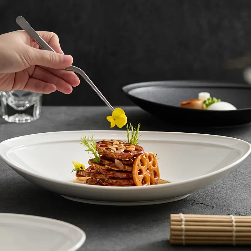 Stainless Steel Plating Tongs Pro Chef Serving Tongs