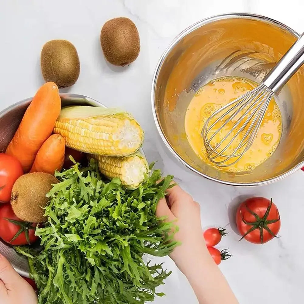 Colors Stainless Steel Mixing Bowl Lid Egg Mixer