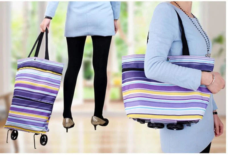 Folding Reusable Shopping Bags Small Pull Cart Buy