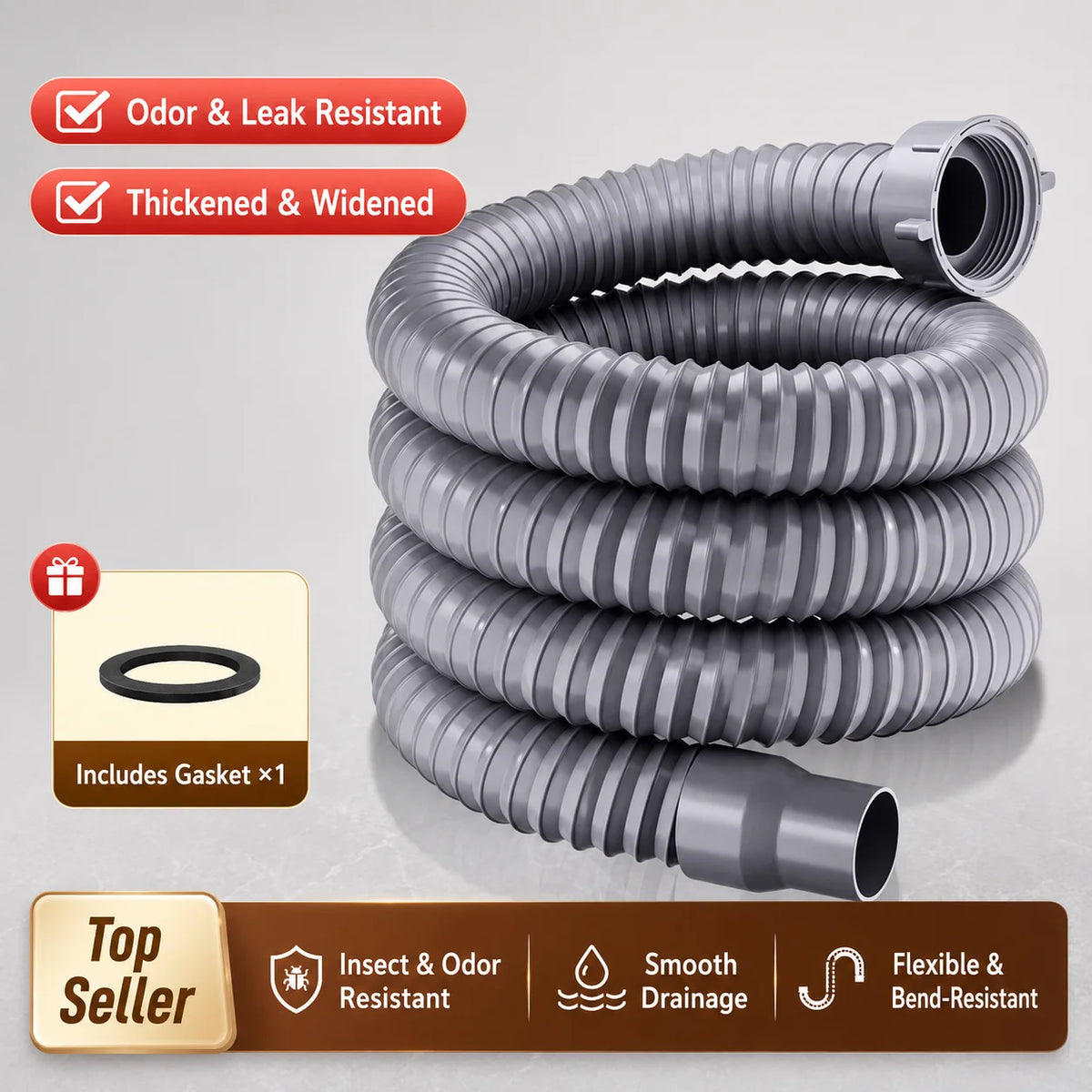 Universal Flexible Sink Drain Pipe Anti-Odor Sewer Hose