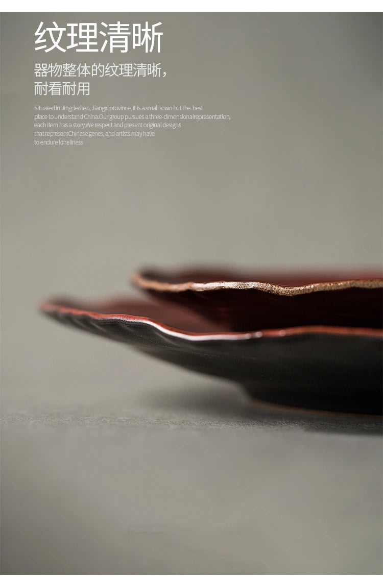 Handmade Stoneware Irregular Ceramic Plates Bowls Art Dish