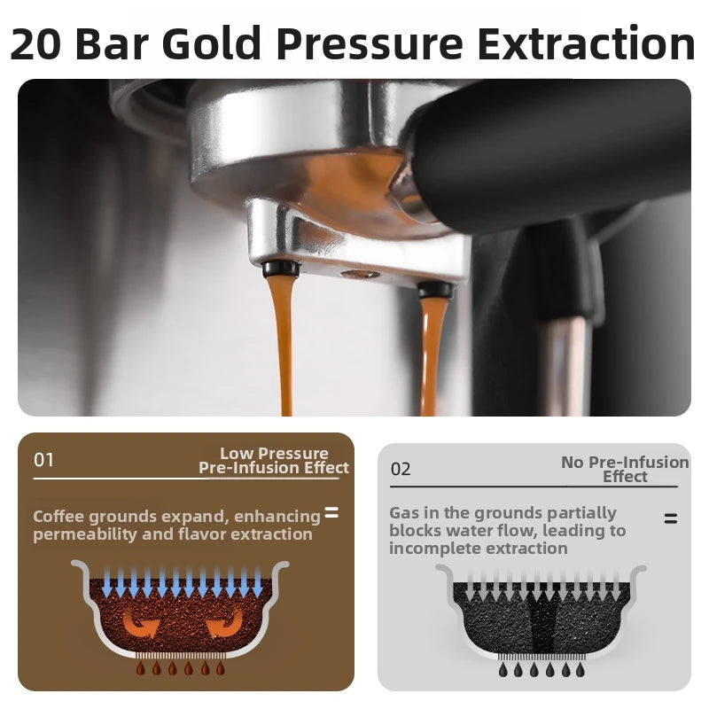 20bar Touch Screen Espresso Machine Stainless Steel Coffee