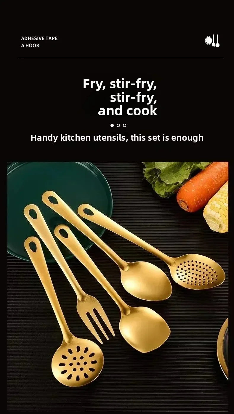 Gold Utensils Stainless Steel Cooking Cooking Spatula Slotted