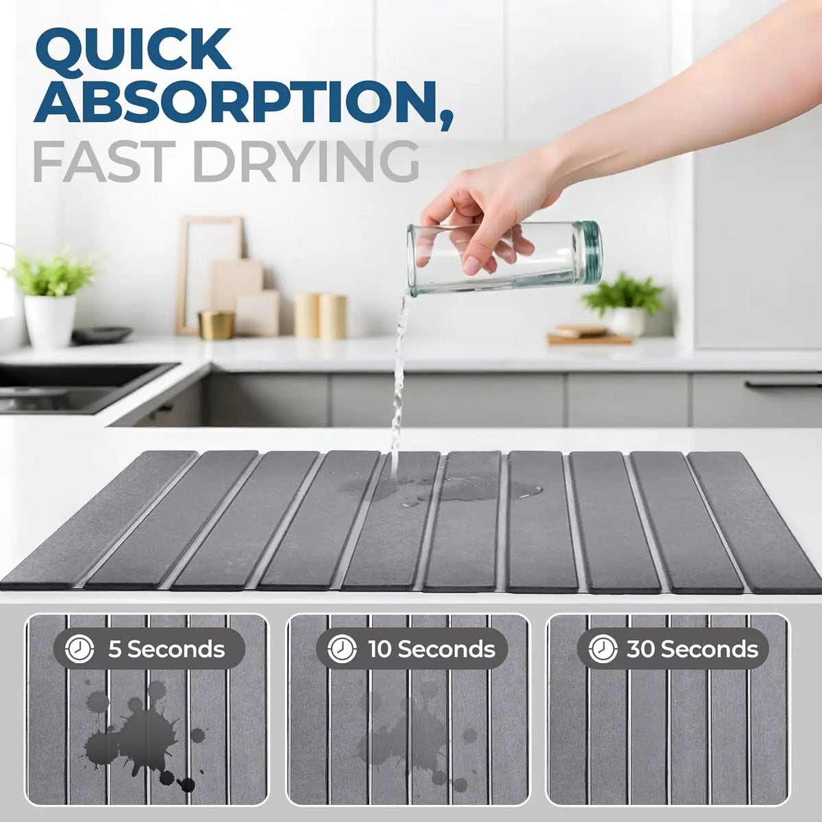 Large Fast Absorbent Stone Quick Drying Mat Counter