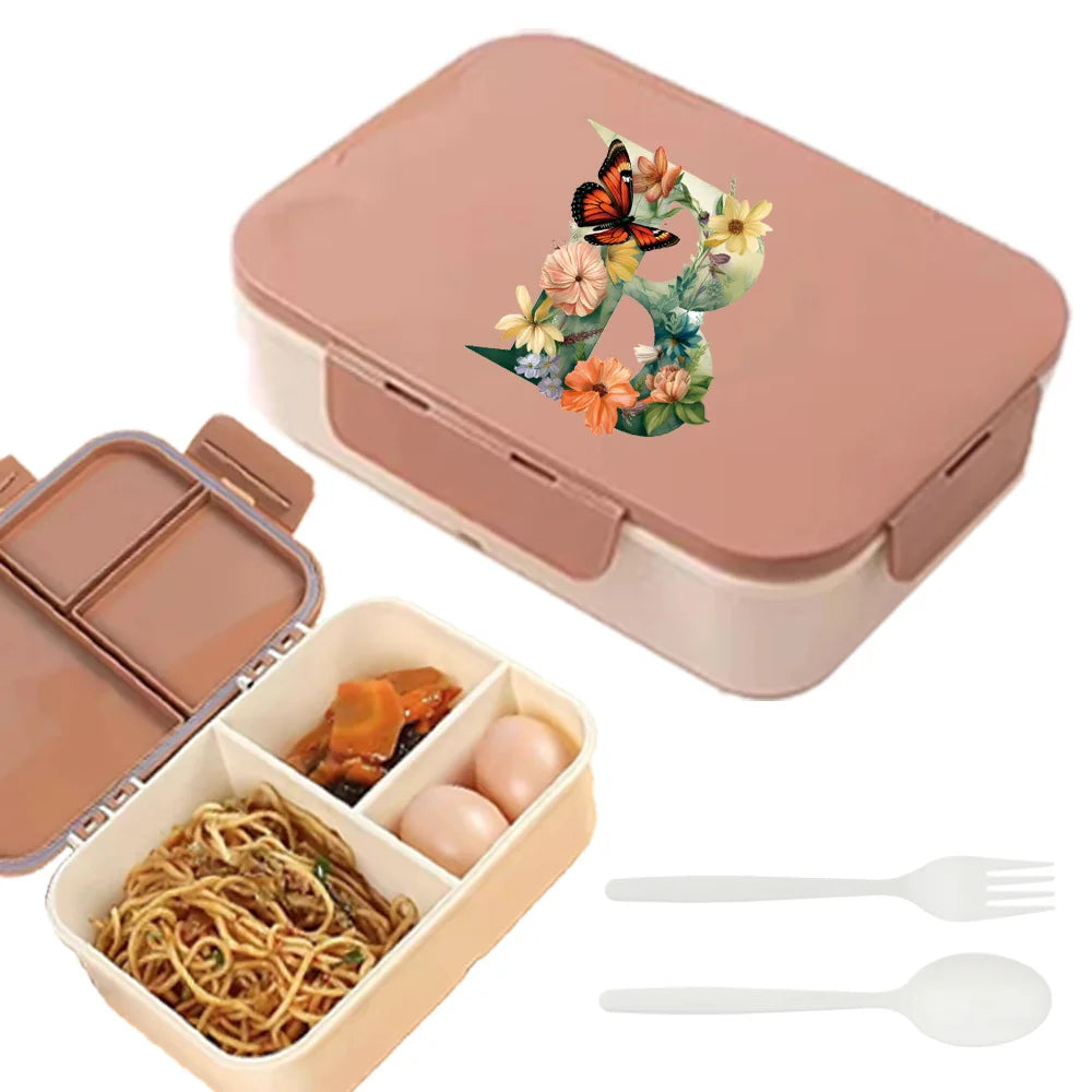 Flip Lid Compartment Lunch Box Food Organizer Case