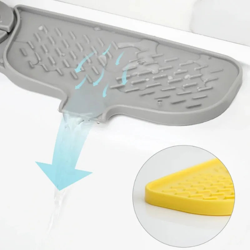 Sink Splash Drain Mat Silicone Faucet Handle Drip
