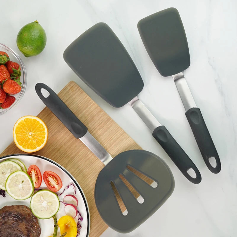 Nonstick Silicone Turner Spatula Heat-Resistant Flexible Turner