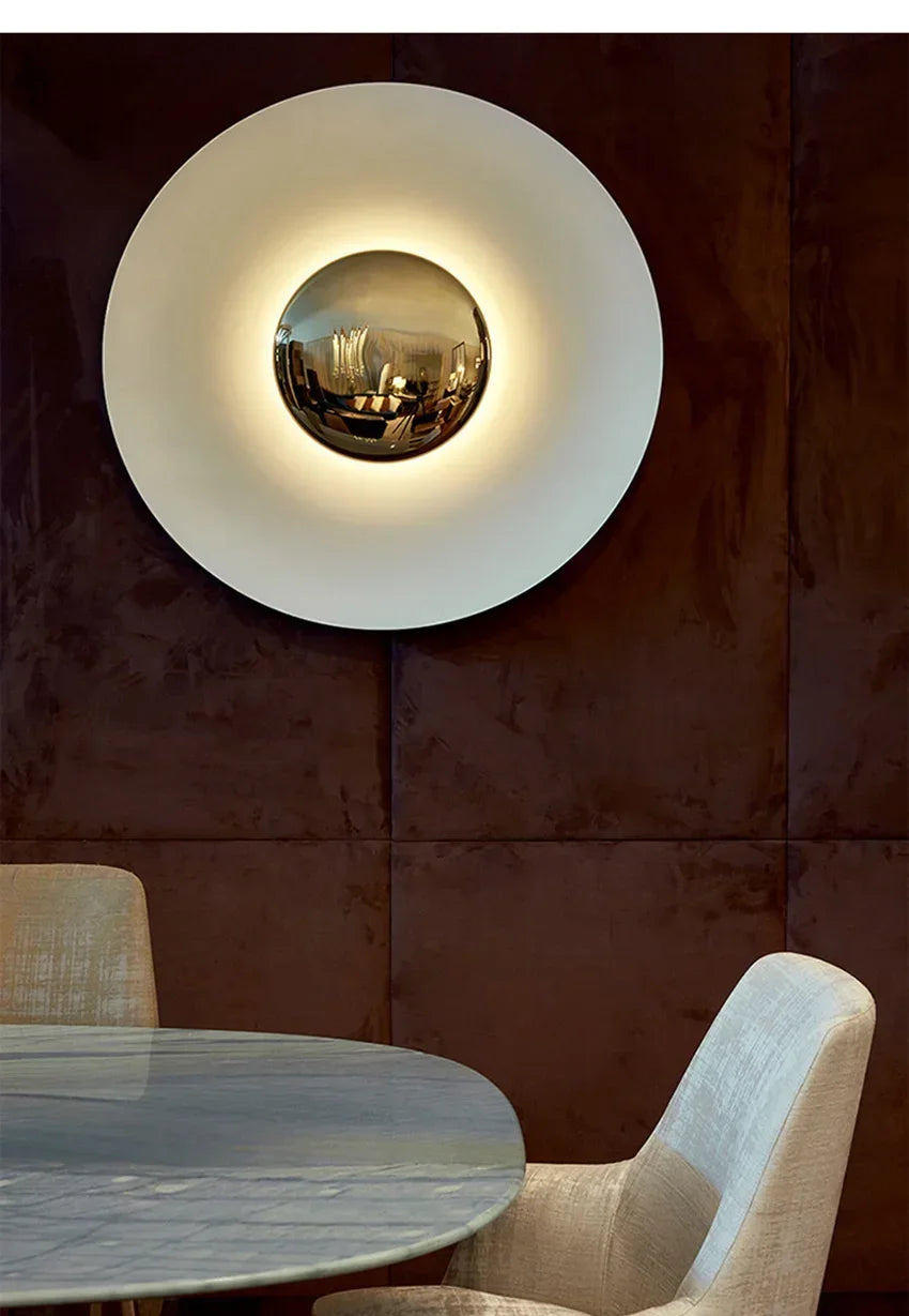 Modern Minimalist Designer Led Wall Light Dish Foyer
