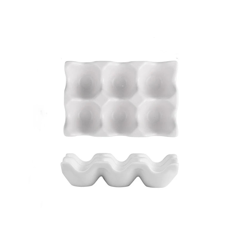 Grid Ceramic Egg Storage Rack Non Slip Shockproof