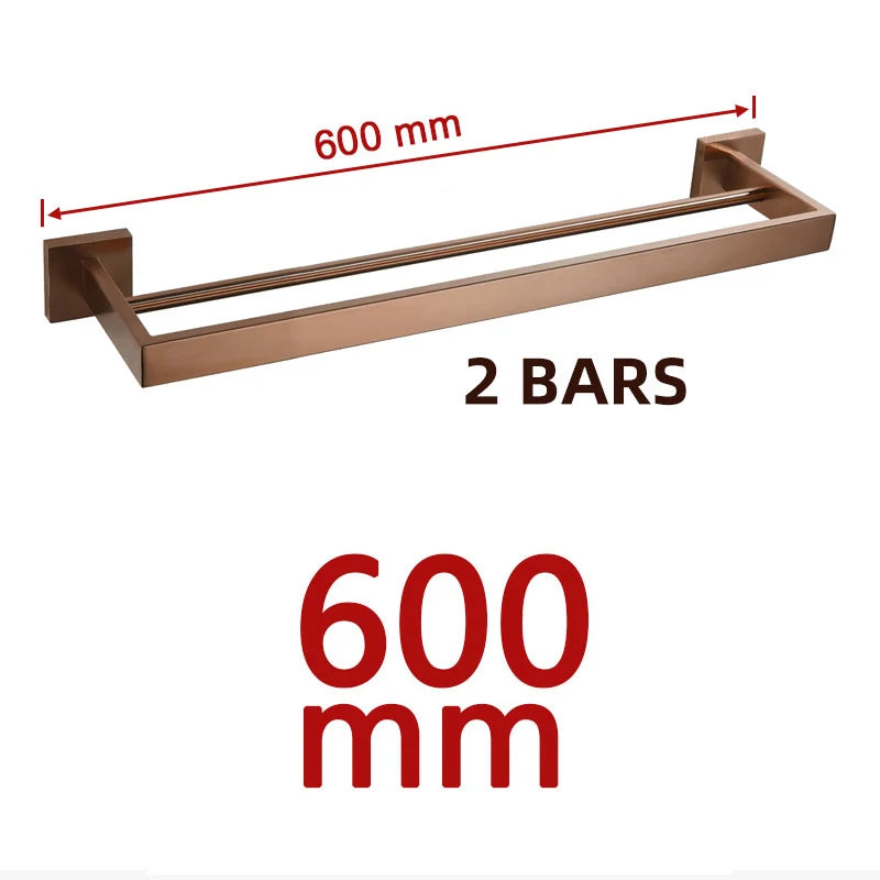 Brushed Rose Gold Bathroom Hardware Square Bath Toilet