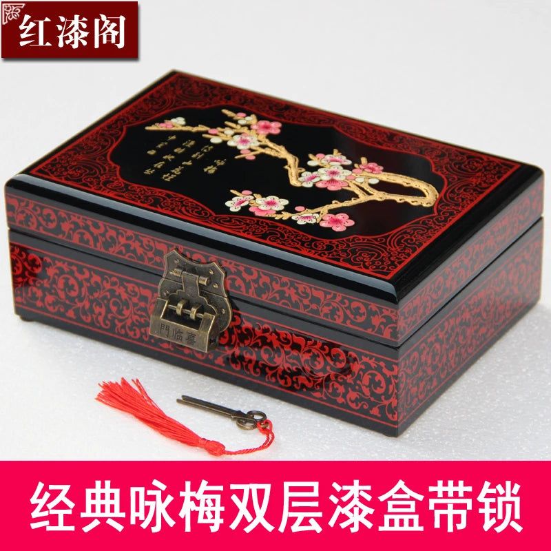 Chinese Style Wooden Lacquer Box Pu Er Tea