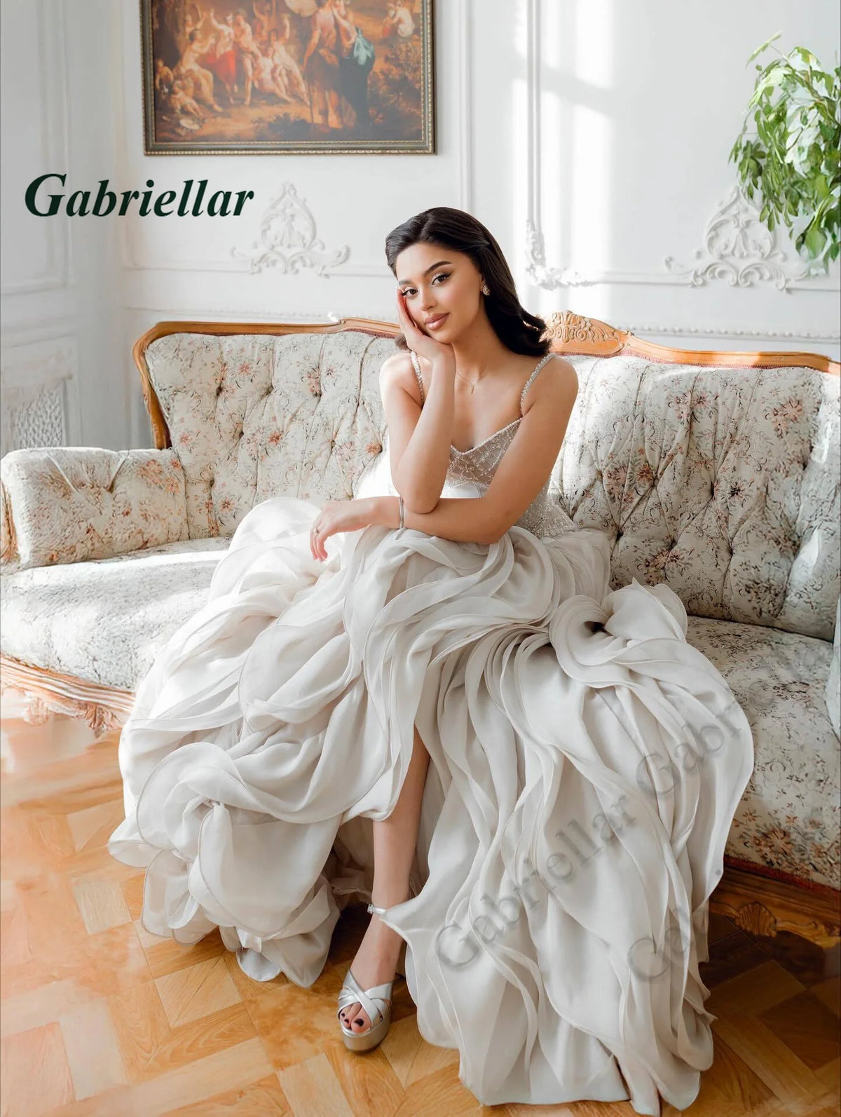 Gabriellar Attractive Ruffles Eveining Dresses Beads Dubai