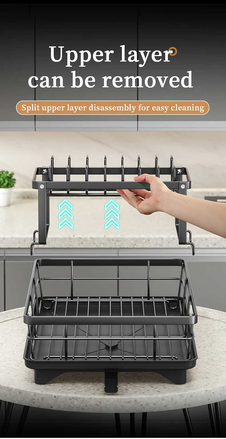 Dish Drying Rack Adjustable Stainless Steel Cutting Board