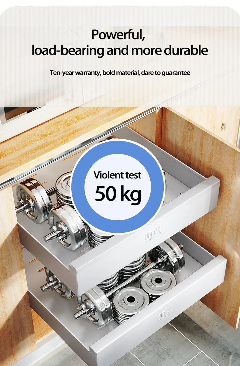 Under-Sink Cabinet Drawer Slide Pull-Out Draining Shelf